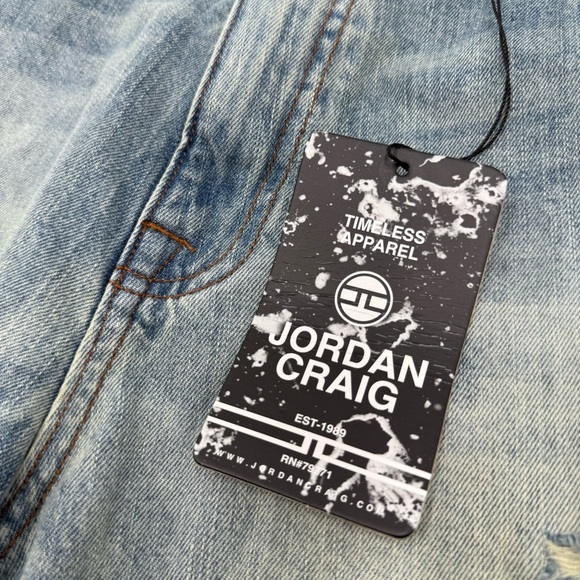 NWT Jordan Craig Men’s Ironbound Lager Blue Distressed Jean Shorts 40 #J3186S - Picture 4 of 13